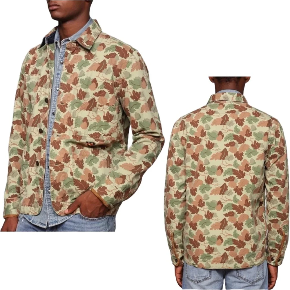 Urban Outfitters Koto Leaf Chore Jacket Utility Army Military Aztec Western Camo